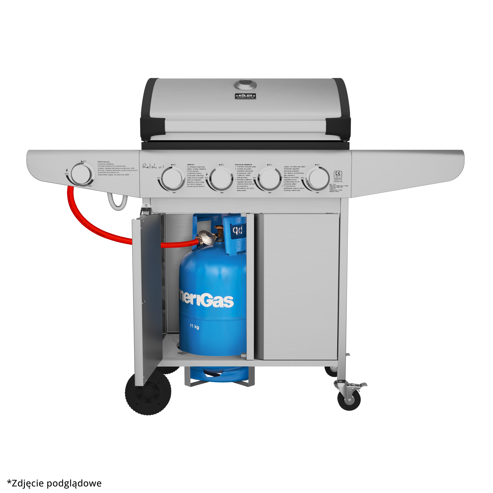 Grill ogrodowy Koler relish v1 silver 16 kW